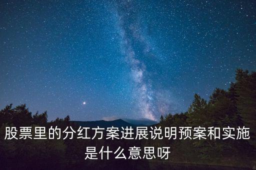 股票里的分紅方案進展說明預案和實施是什么意思呀