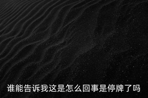 誰能告訴我這是怎么回事是停牌了嗎