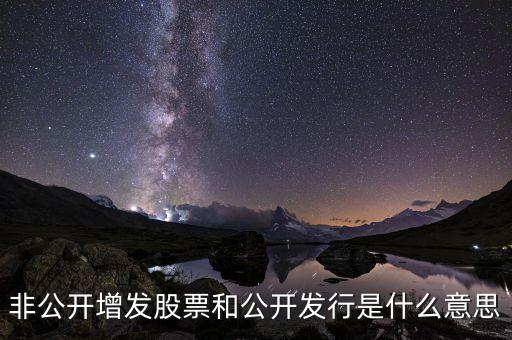 非公開(kāi)增發(fā)股票和公開(kāi)發(fā)行是什么意思