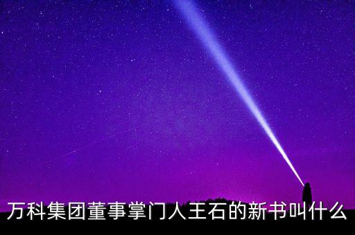 萬科集團(tuán)董事掌門人王石的新書叫什么
