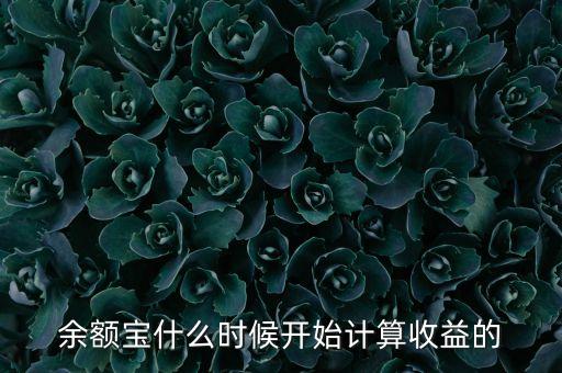 余額寶收益什么時候計算，余額寶每天什么時候算收益