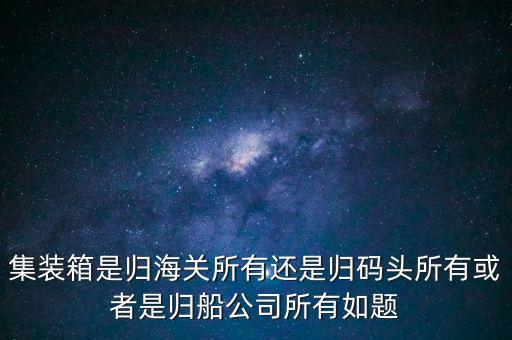 重慶長江輪船公司集裝箱分公司屬于什么性質，集裝箱是船公司的么