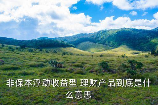 非保本理財什么意思，理財產(chǎn)品非保本是什么意思