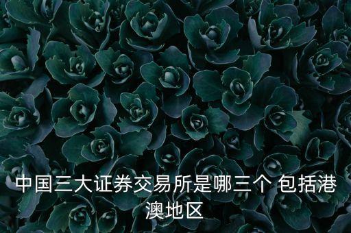 中國三大證券交易所是哪三個 包括港澳地區(qū)