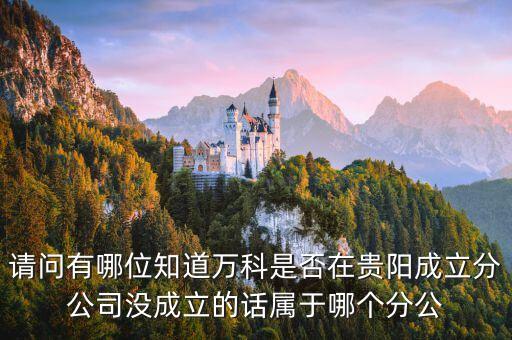請(qǐng)問(wèn)有哪位知道萬(wàn)科是否在貴陽(yáng)成立分公司沒(méi)成立的話(huà)屬于哪個(gè)分公