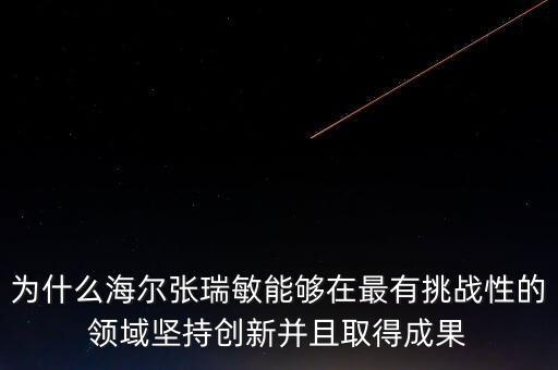 為什么海爾張瑞敏能夠在最有挑戰(zhàn)性的領(lǐng)域堅(jiān)持創(chuàng)新并且取得成果