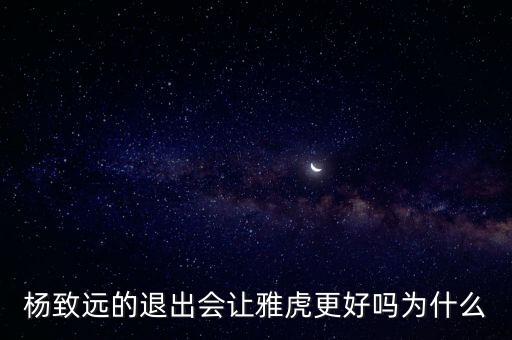 楊致遠(yuǎn)的退出會讓雅虎更好嗎為什么