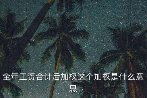 什么叫加權(quán)合計，加權(quán)合計是什么意思