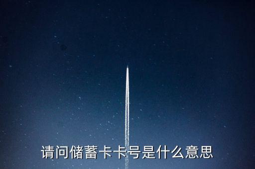 請(qǐng)問儲(chǔ)蓄卡卡號(hào)是什么意思