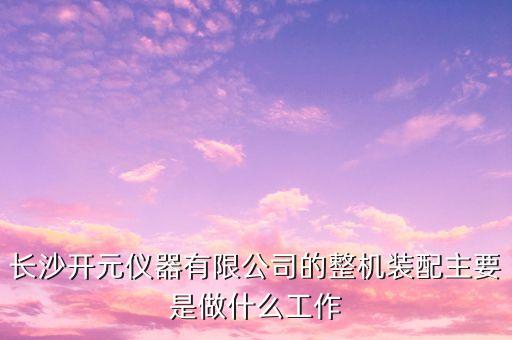 長沙開元儀器有限公司的整機裝配主要是做什么工作