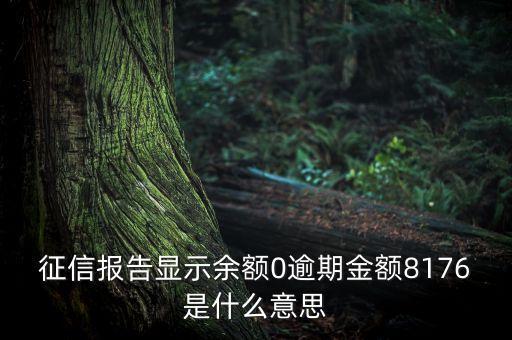征信報告欠息余額為0是什么意思，征信報告顯示余額0逾期金額8176是什么意思