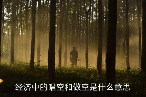 經(jīng)濟中的唱空和做空是什么意思