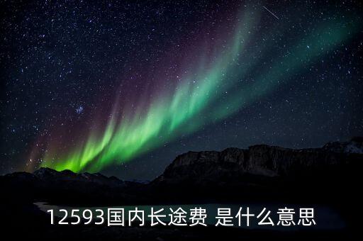 12593國(guó)內(nèi)長(zhǎng)途費(fèi) 是什么意思