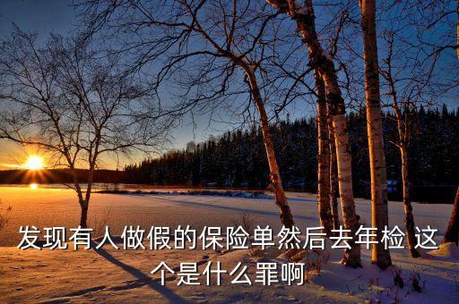 什么是做假保單，發(fā)現(xiàn)有人做假的保險(xiǎn)單然后去年檢 這個(gè)是什么罪啊