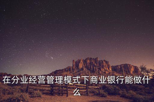 在分業(yè)經(jīng)營(yíng)管理模式下商業(yè)銀行能做什么