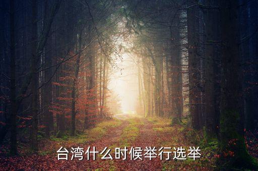 臺灣什么時候舉行選舉