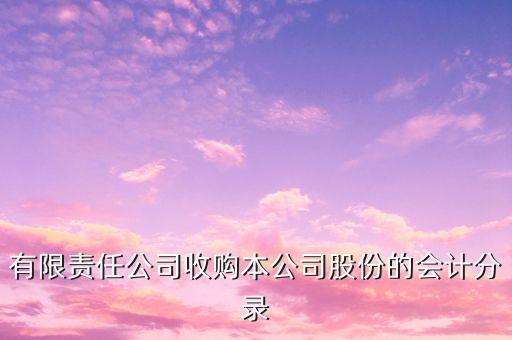 有限責(zé)任公司收購本公司股份的會(huì)計(jì)分錄
