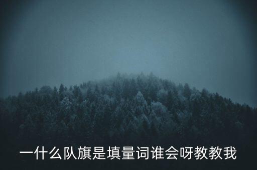 一什么隊(duì)旗是填量詞誰(shuí)會(huì)呀教教我
