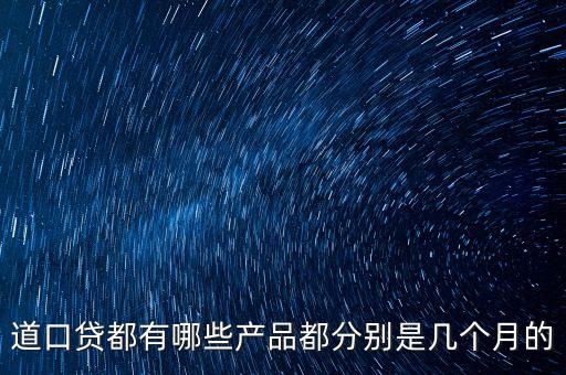 道口貸都有哪些產(chǎn)品都分別是幾個(gè)月的