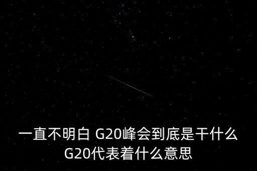 g20峰會(huì)什么意思，g20峰會(huì)是什么意思