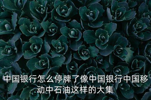 中國(guó)銀行為什么停牌，中國(guó)銀行怎么停牌了像中國(guó)銀行中國(guó)移動(dòng)中石油這樣的大集