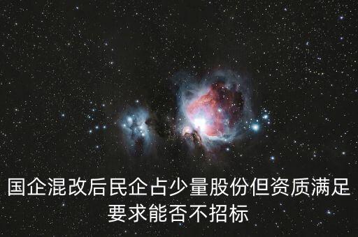 國企混改后民企占少量股份但資質(zhì)滿足要求能否不招標(biāo)