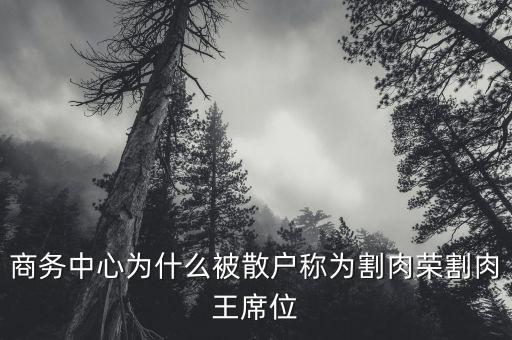 商務(wù)中心為什么被散戶稱為割肉榮割肉王席位