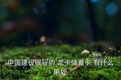 中國(guó)建設(shè)銀行的 龍卡儲(chǔ)蓄卡 有什么用處
