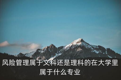 風(fēng)險(xiǎn)管理屬于文科還是理科的在大學(xué)里屬于什么專業(yè)