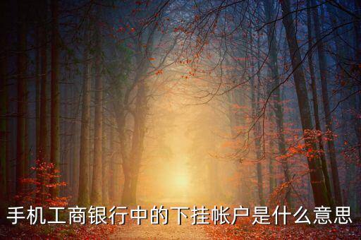 什么是下掛賬號(hào)，手機(jī)工商銀行中的下掛帳戶是什么意思