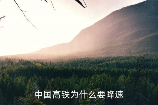 高鐵為什么降速，高鐵 為什么降速