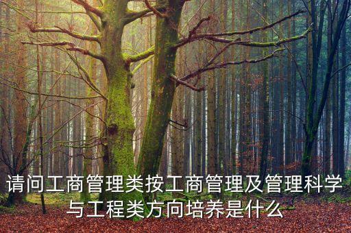 請問工商管理類按工商管理及管理科學與工程類方向培養(yǎng)是什么