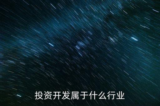 資本投資屬于什么行業(yè)，投資開(kāi)發(fā)屬于什么行業(yè)