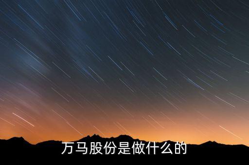 萬馬股份是做什么的