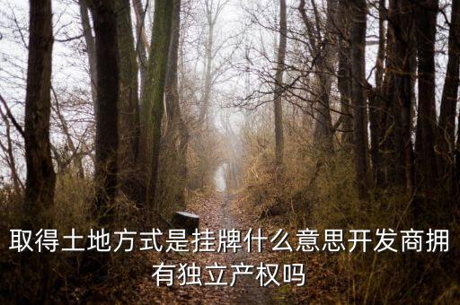 取得土地方式是掛牌什么意思開發(fā)商擁有獨立產(chǎn)權(quán)嗎