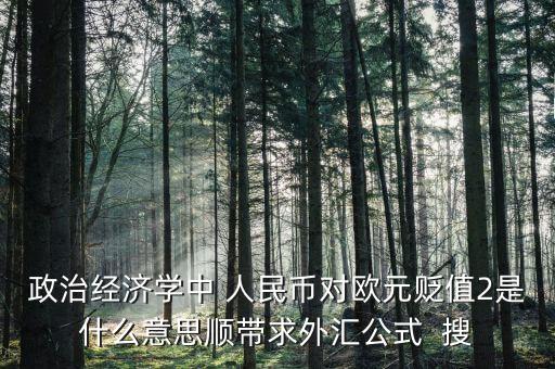 歐元貶值是什么意思，政治經(jīng)濟(jì)學(xué)中 人民幣對歐元貶值2是什么意思順帶求外匯公式  搜