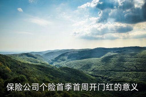 保險(xiǎn)公司個(gè)險(xiǎn)首季首周開門紅的意義