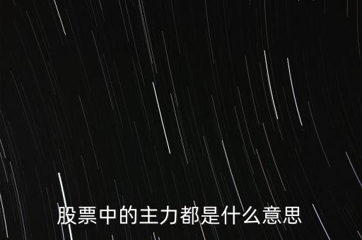 炒票的主力是什么意思，股票中的主力是什么意思