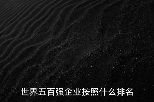 世界五百強企業(yè)按照什么排名