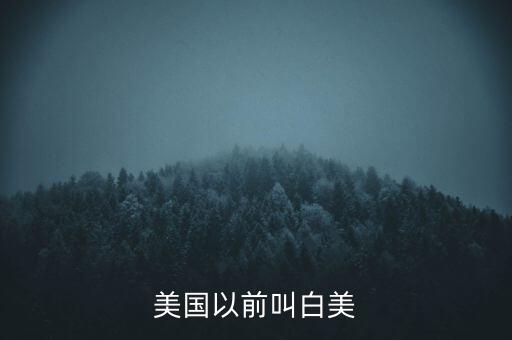 美國以前叫白美