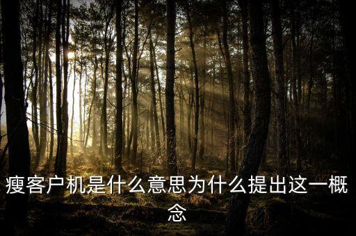 s前鋒是什么概念，瘦客戶機是什么意思為什么提出這一概念