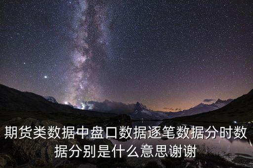 什么是逐筆成交明細(xì)，期貨類數(shù)據(jù)中盤口數(shù)據(jù)逐筆數(shù)據(jù)分時數(shù)據(jù)分別是什么意思謝謝