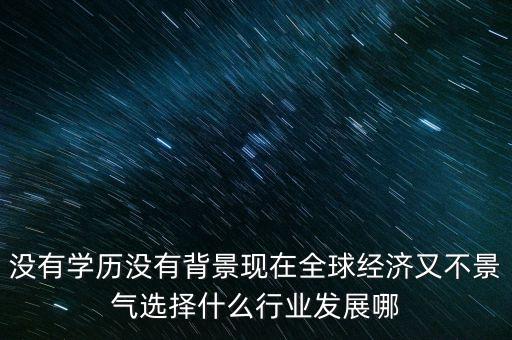 沒(méi)有學(xué)歷沒(méi)有背景現(xiàn)在全球經(jīng)濟(jì)又不景氣選擇什么行業(yè)發(fā)展哪