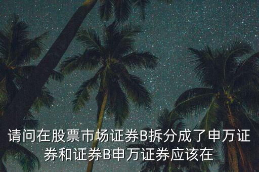 請(qǐng)問(wèn)在股票市場(chǎng)證券B拆分成了申萬(wàn)證券和證券B申萬(wàn)證券應(yīng)該在