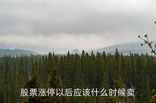 股票漲停以后應(yīng)該什么時(shí)候賣