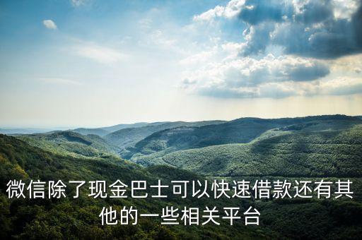 微信除了現(xiàn)金巴士可以快速借款還有其他的一些相關平臺