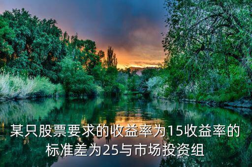 某只股票要求的收益率為15收益率的標(biāo)準(zhǔn)差為25與市場投資組