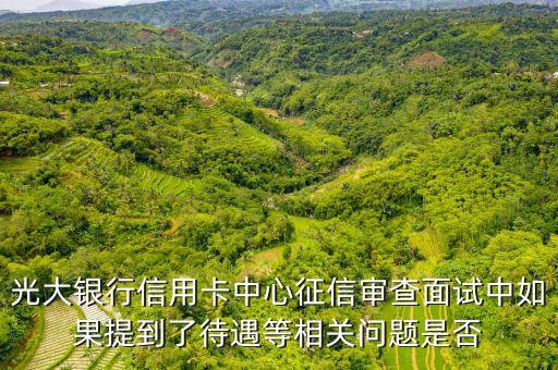光大銀行信用卡中心征信審查面試中如果提到了待遇等相關問題是否