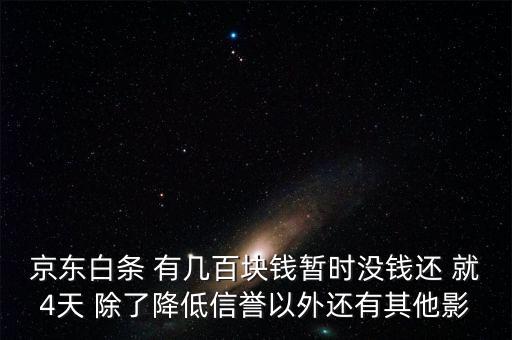 京東白條 有幾百塊錢暫時(shí)沒(méi)錢還 就4天 除了降低信譽(yù)以外還有其他影