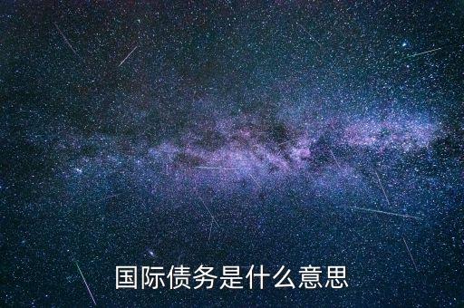 國(guó)際債務(wù)是什么意思